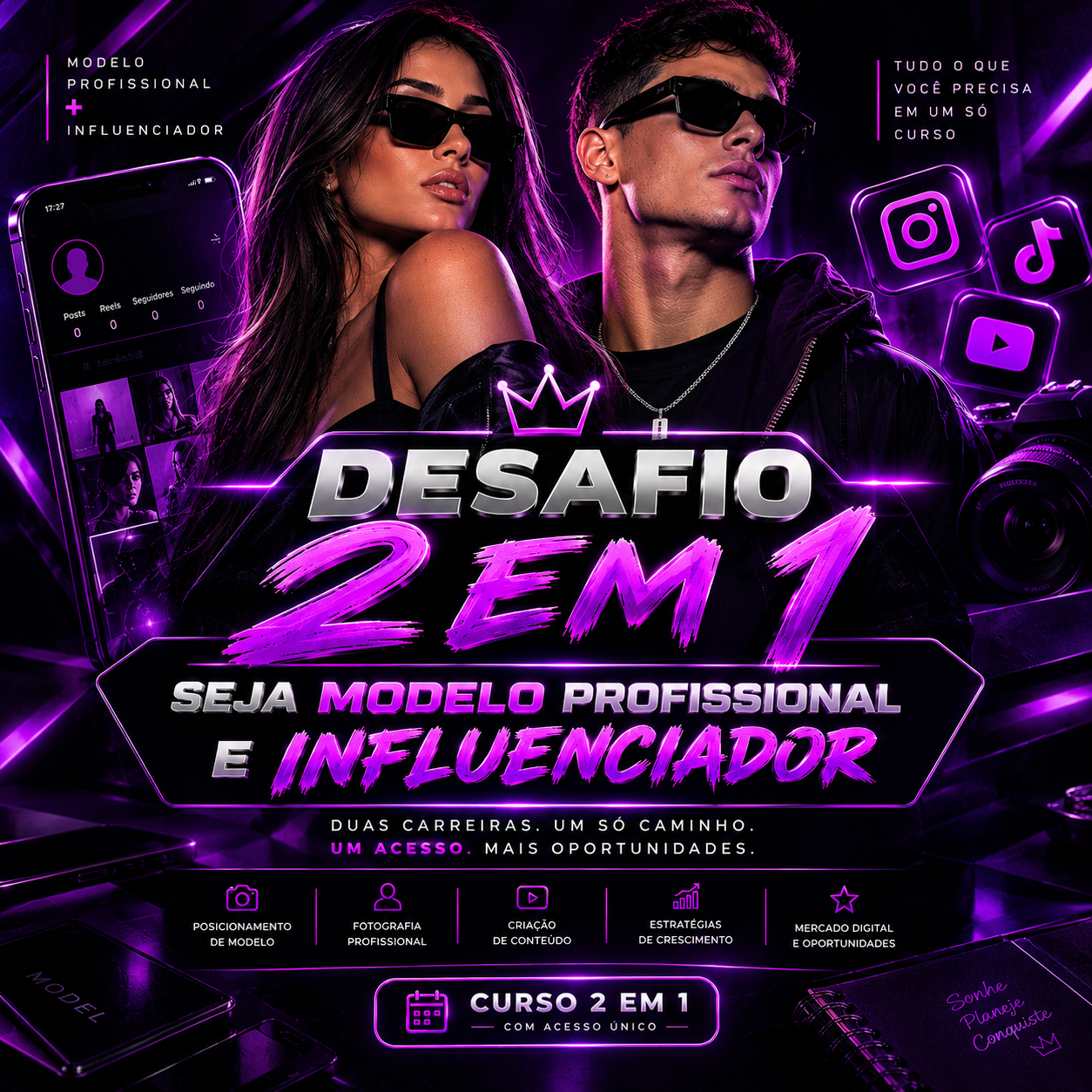 Combo 2 em 1 — Desafio Modelo + Desafio Influenciador